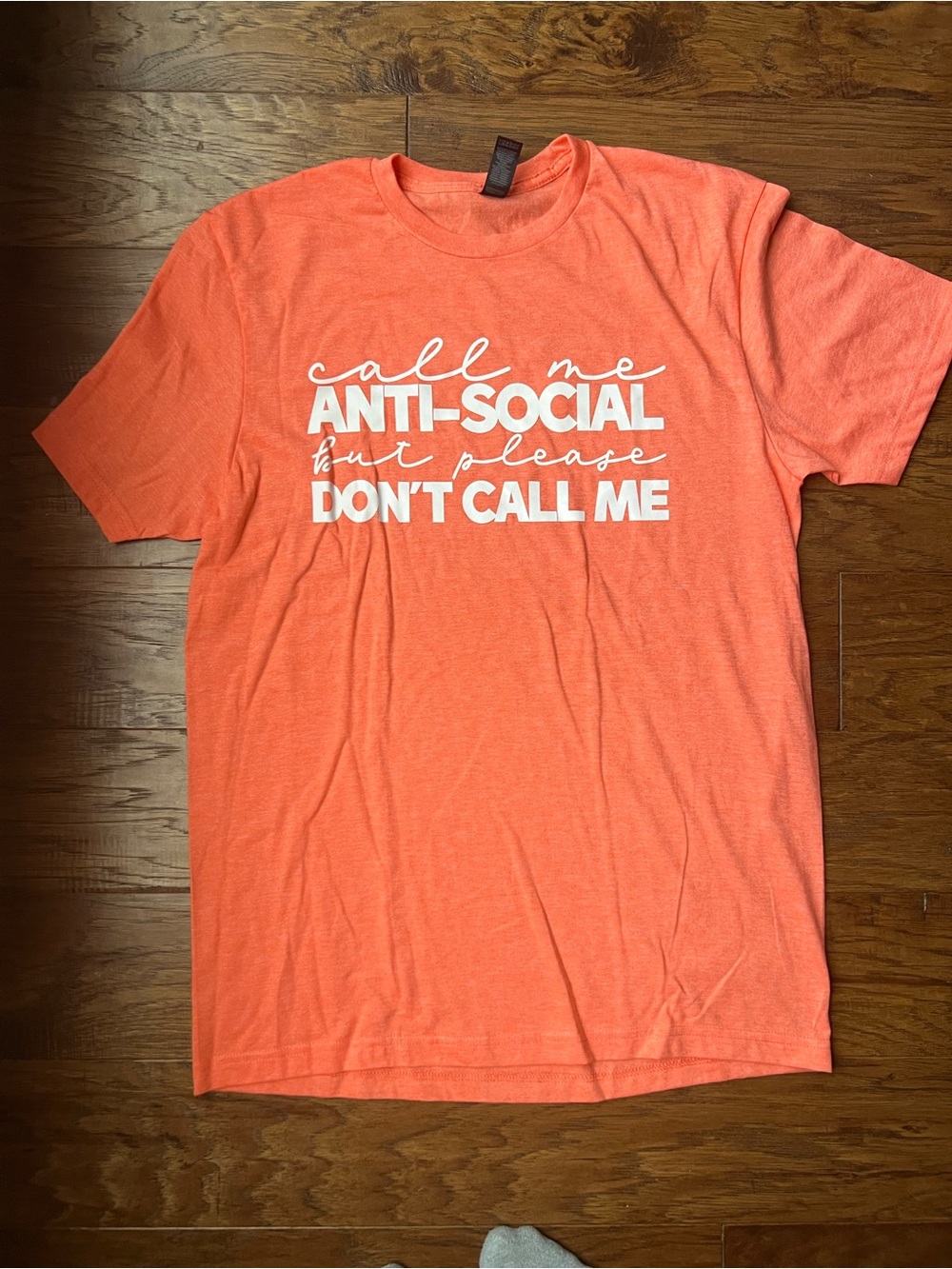 Gildan Heather Orange Graphic 'Call Me Anti-Social' Tee